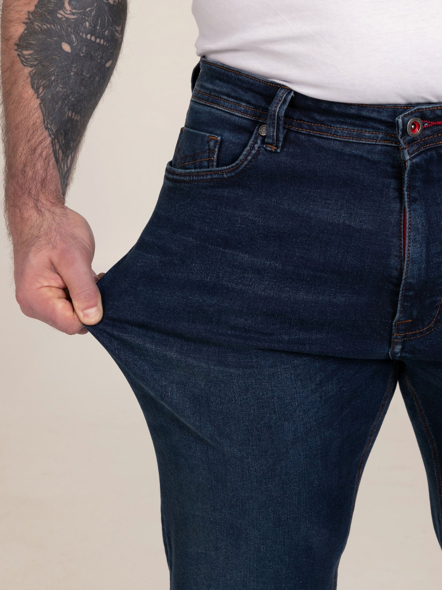 FOSTER-Straight Fit ULTRA FLEX Stretch Blue Stonewash Denim Jean
