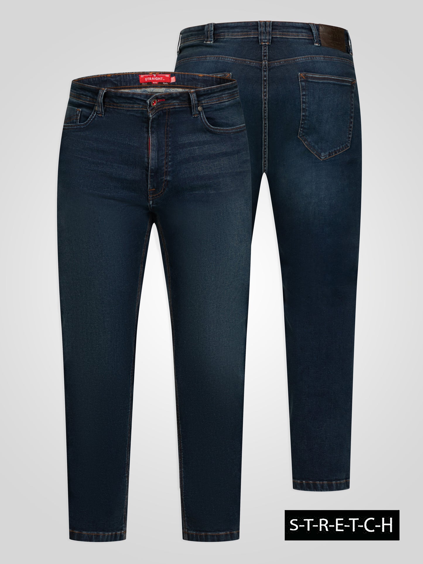 FOSTER-Straight Fit ULTRA FLEX Stretch Blue Stonewash Denim Jean
