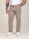 KELVIN 1-Stone Tapered Fit Five Pocket Stretch Twill Chino With Peach Finish
