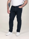 KELVIN 2-Navy Tapered Fit Five Pocket Stretch Twill Chino With Peach Finish