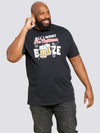 BOOZE 2 -D555 Black Christmas Booze Chest Print T-Shirt