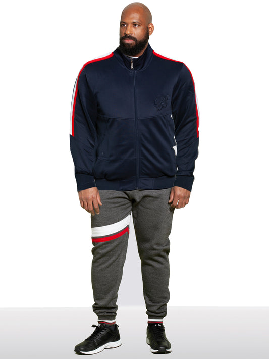 BROOKES -D555 Navy Blue Couture Zip Up Jacket with Taping