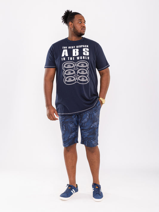 MARCO -D555 Navy Blue D555 Best Sixpack Abs Crew Neck Printed T-Shirt
