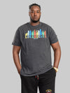 HEMFORD -D555 Charcoal Marl Los Angeles Sky Line Printed T-Shirt