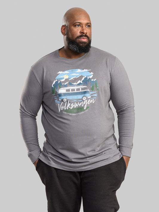 MISTERTON -D555 Grey Official Licensed VW Mountain Explorer Printed T-Shirt