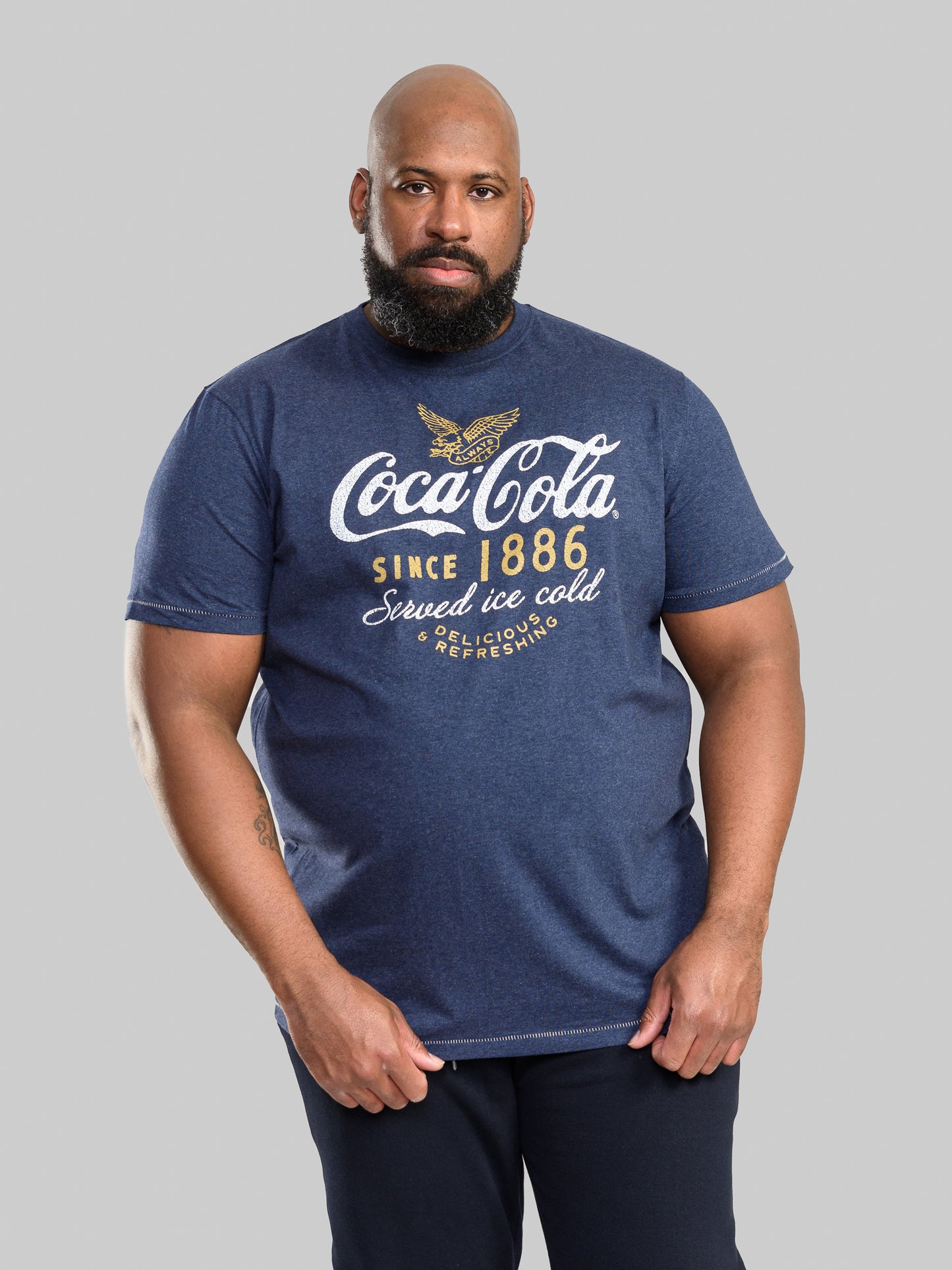 DODINGTON -D555 Navy Blue Marl Official Licensed Coca-Cola Printed T-Shirt