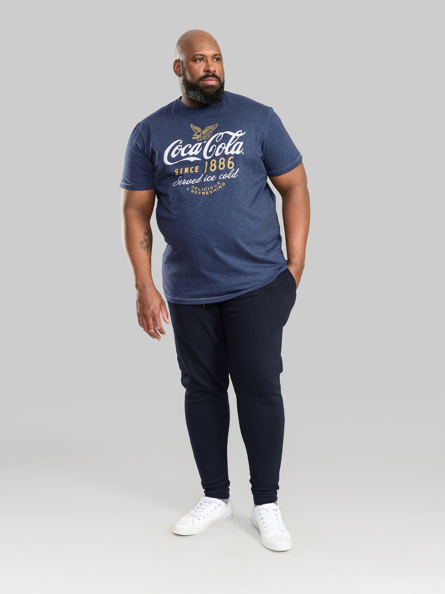DODINGTON -D555 Navy Blue Marl Official Licensed Coca-Cola Printed T-Shirt