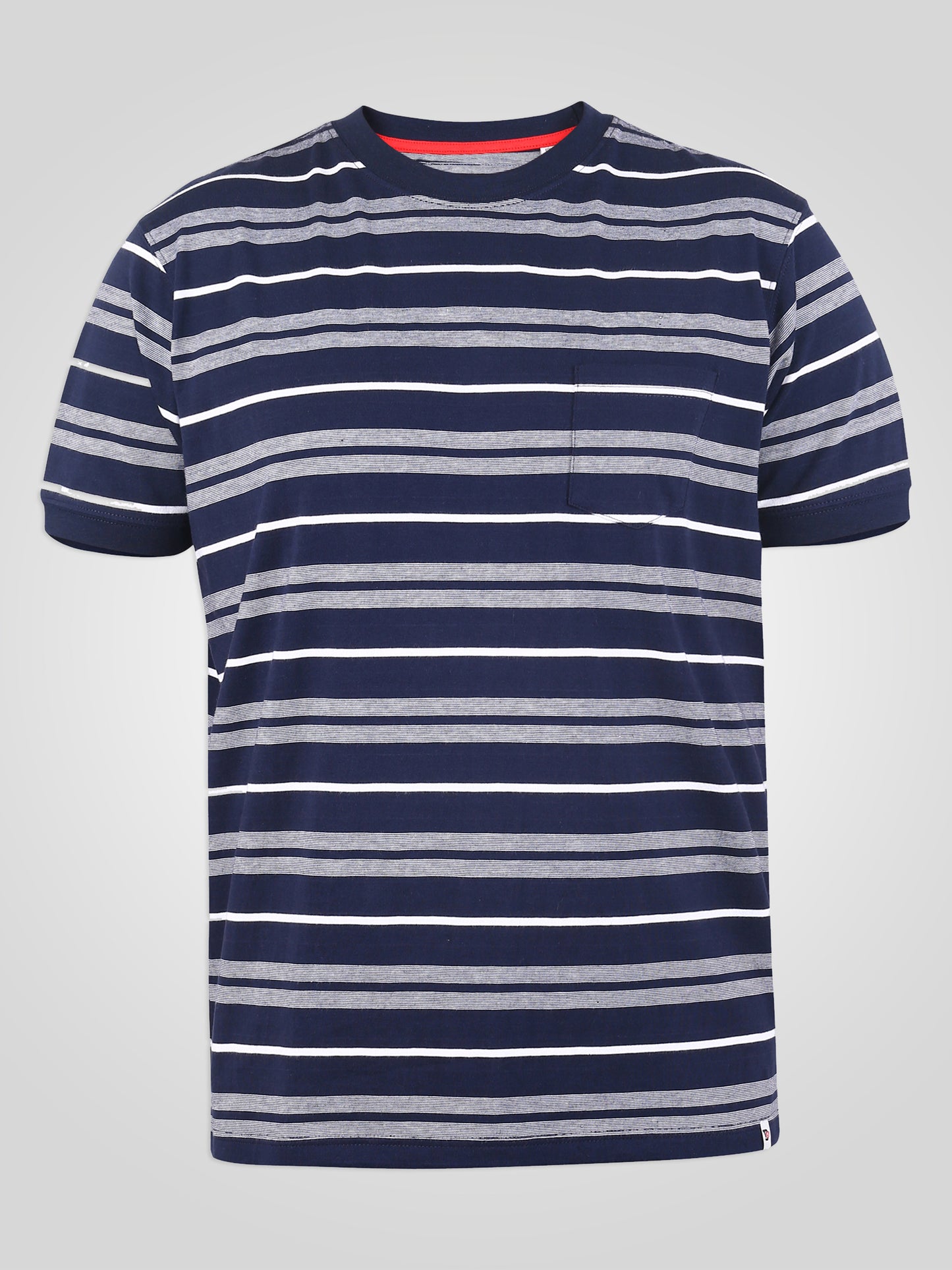 PICCADILLY-D555 Navy Blue Yarn Dyed Jacquard Stripe T-Shirt