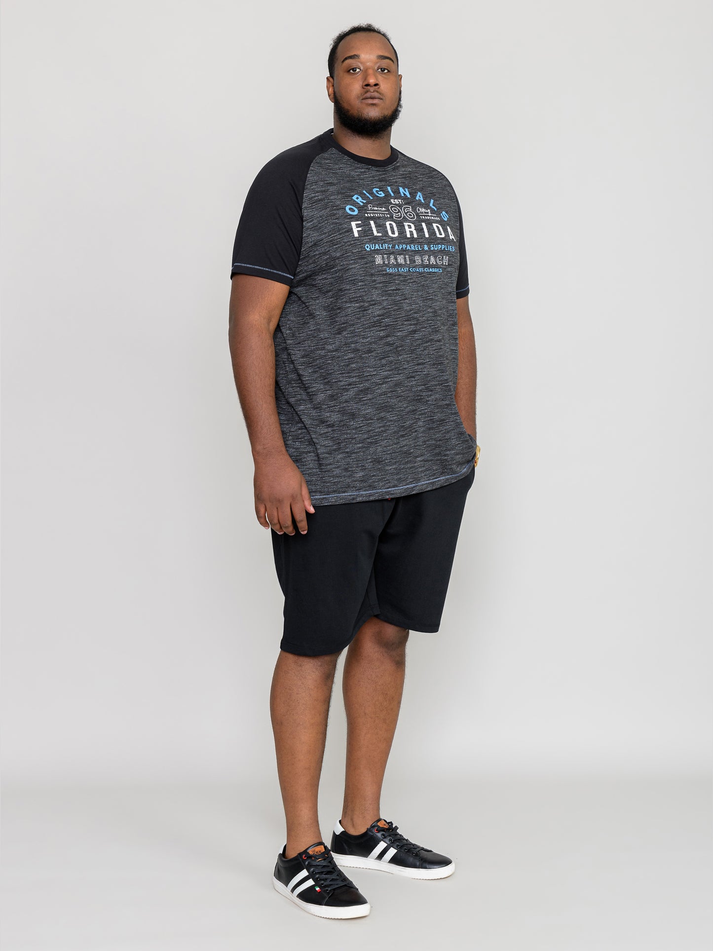 WHITFIELD-D555 Black Reno Florida Originals Raglan Sleeve Printed T-Shirt