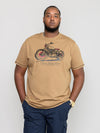 RAMSGATE -D555 Taupe Brown Classic Motorbike Printed T-Shirt