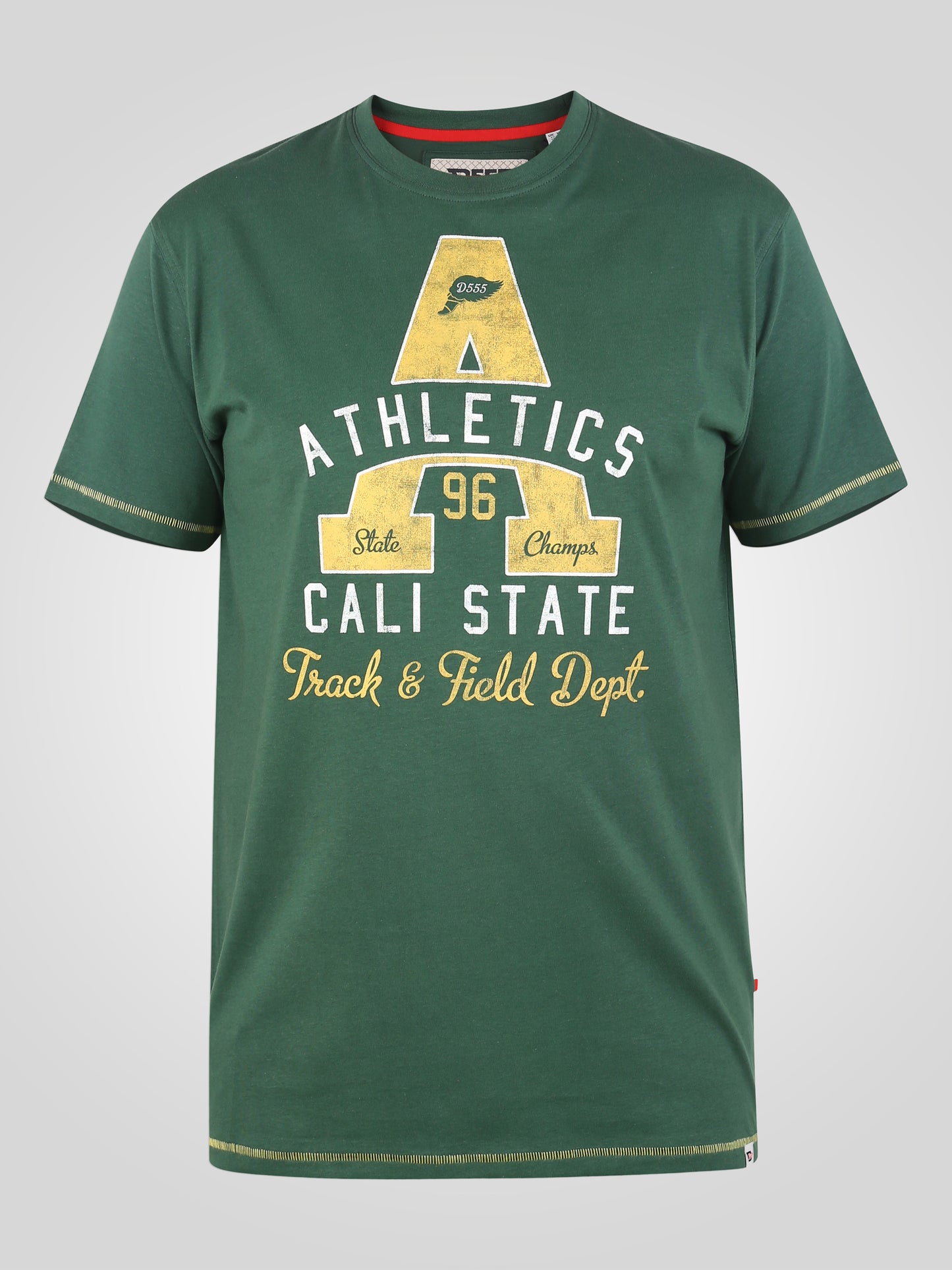 TOVIL -D555 Green Athletics Cali State Printed T-Shirt