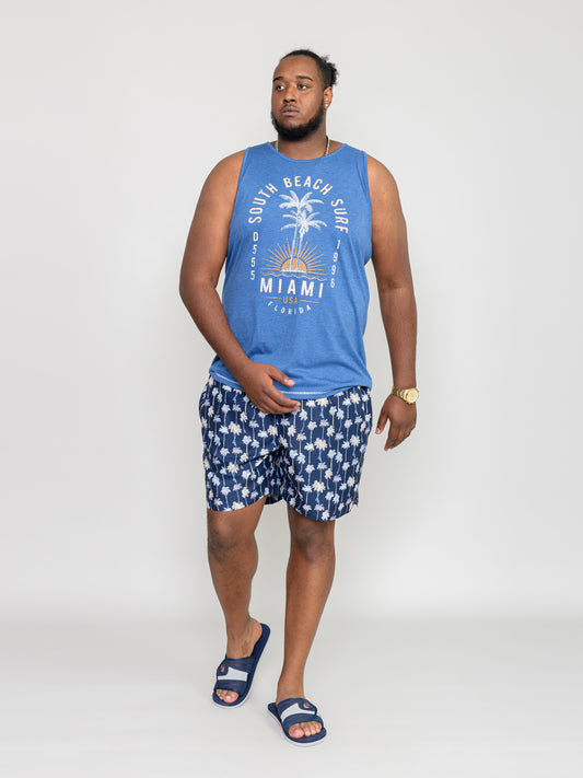 ACRE-D555 Denim Blue Marl South Beach Surf Printed Vest