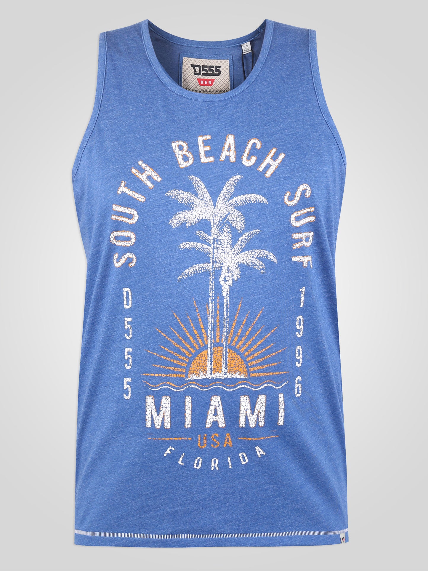 ACRE-D555 Denim Blue Marl South Beach Surf Printed Vest
