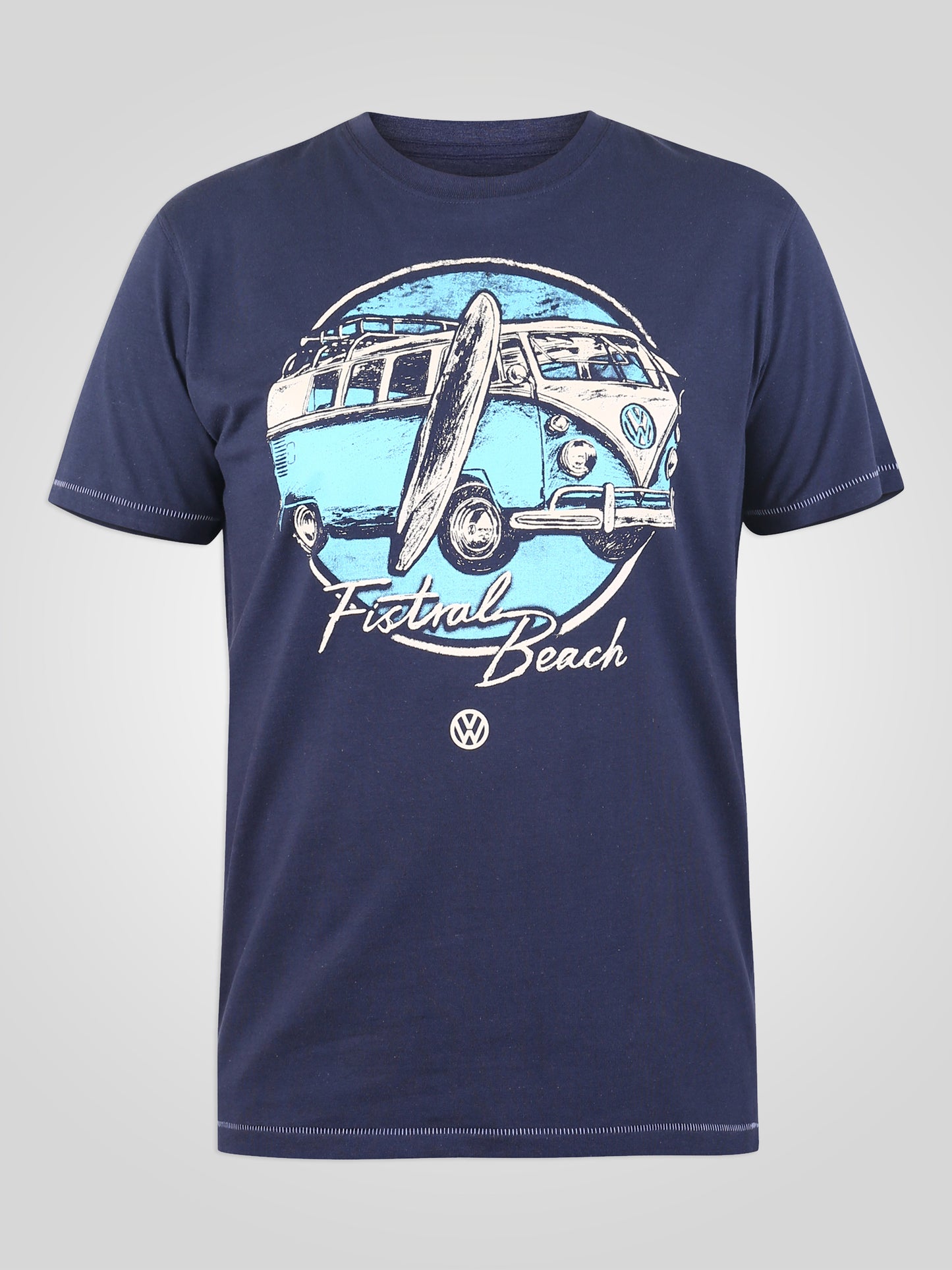 WINTERTON-D555 Navy Blue Official Licensed VW Camper Van Printed T-Shirt