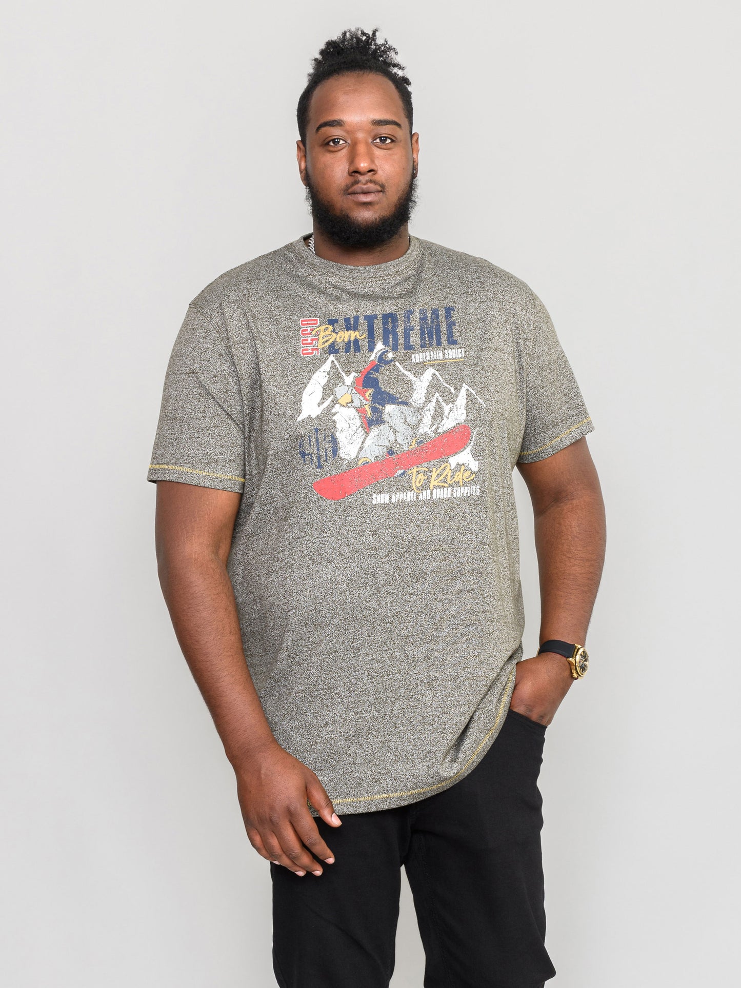 PADDINGTON -D555 Khaki Green Twist Extreme Ski Printed T-Shirt
