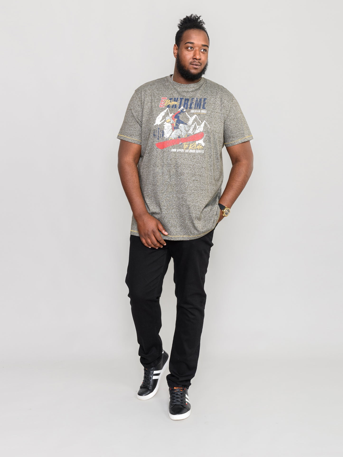 PADDINGTON -D555 Khaki Green Twist Extreme Ski Printed T-Shirt