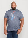 SAXOPHONE -D555 Navy Blue Twist Saxophone Printed T-Shirt