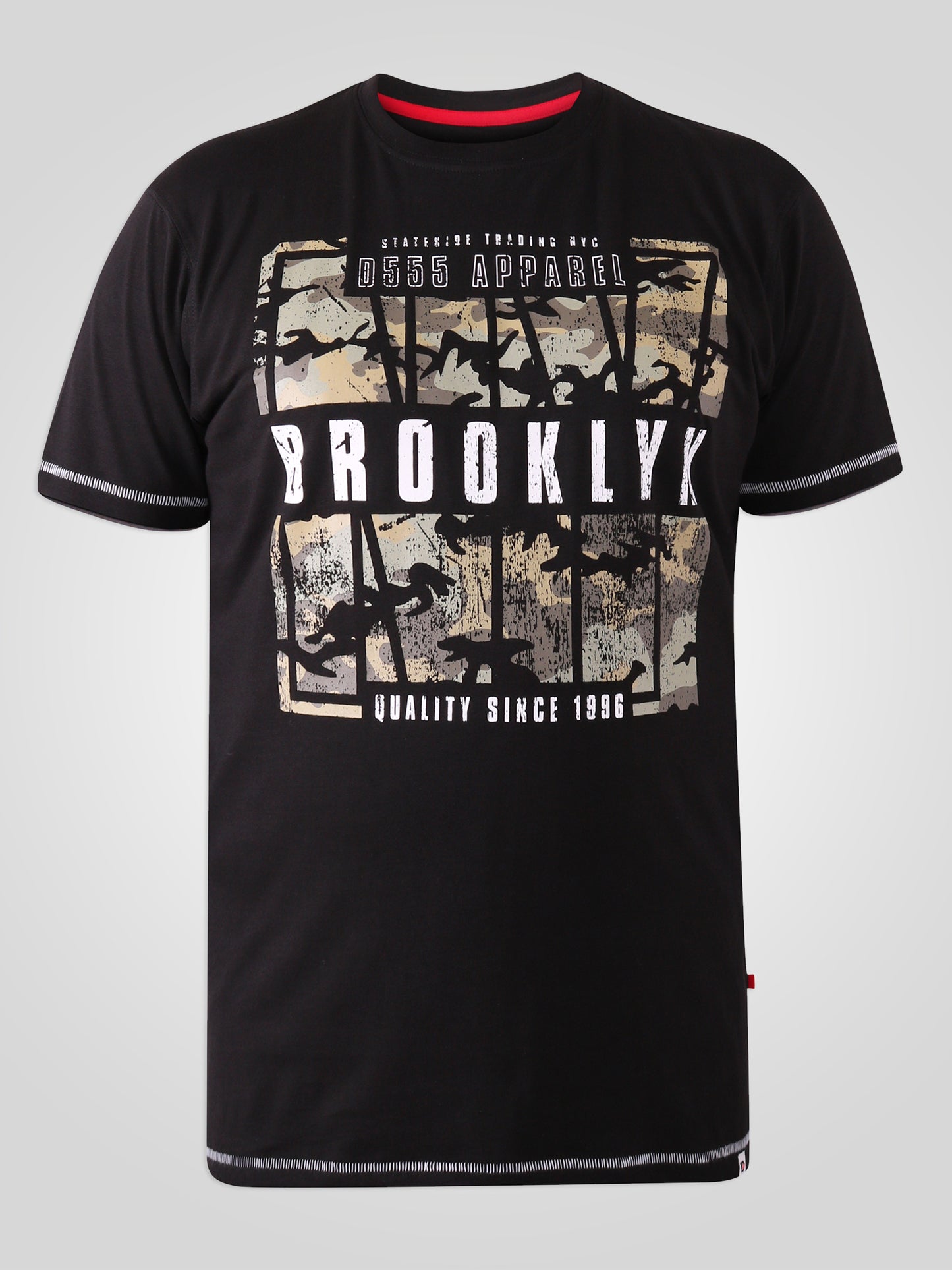 BRICKET -D555 Black Camo Brooklyn Printed T-Shirt