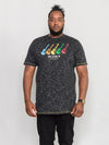 BARNET -D555 Black Reno Multi Guitar Printed T-Shirt