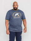 BETHNAL -D555 Navy Blue Fine Stripe Charlotte State Printed T-Shirt