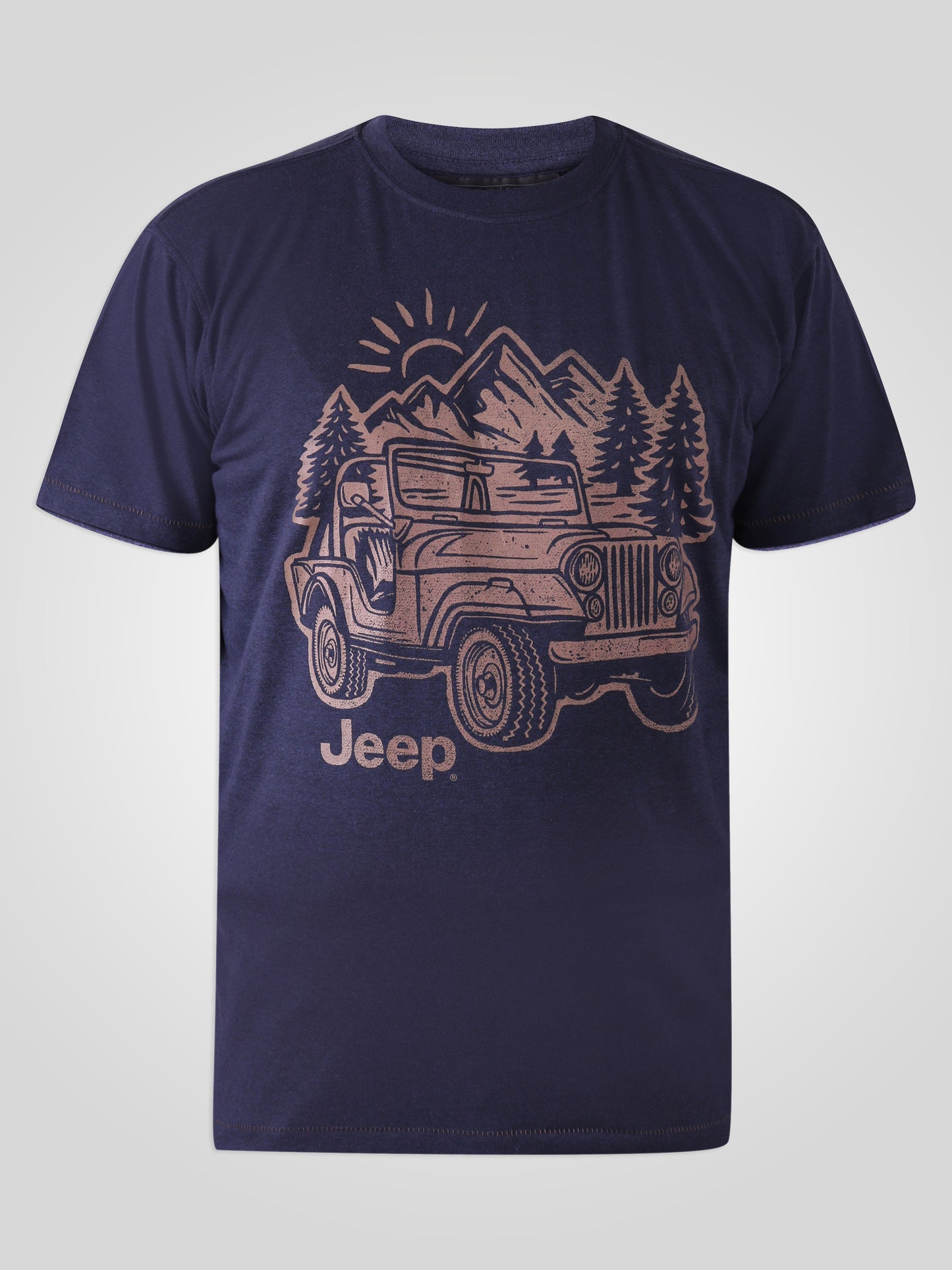 ARGENT -D555 Navy Blue Marl Official Licensed Jeep Printed T-Shirt