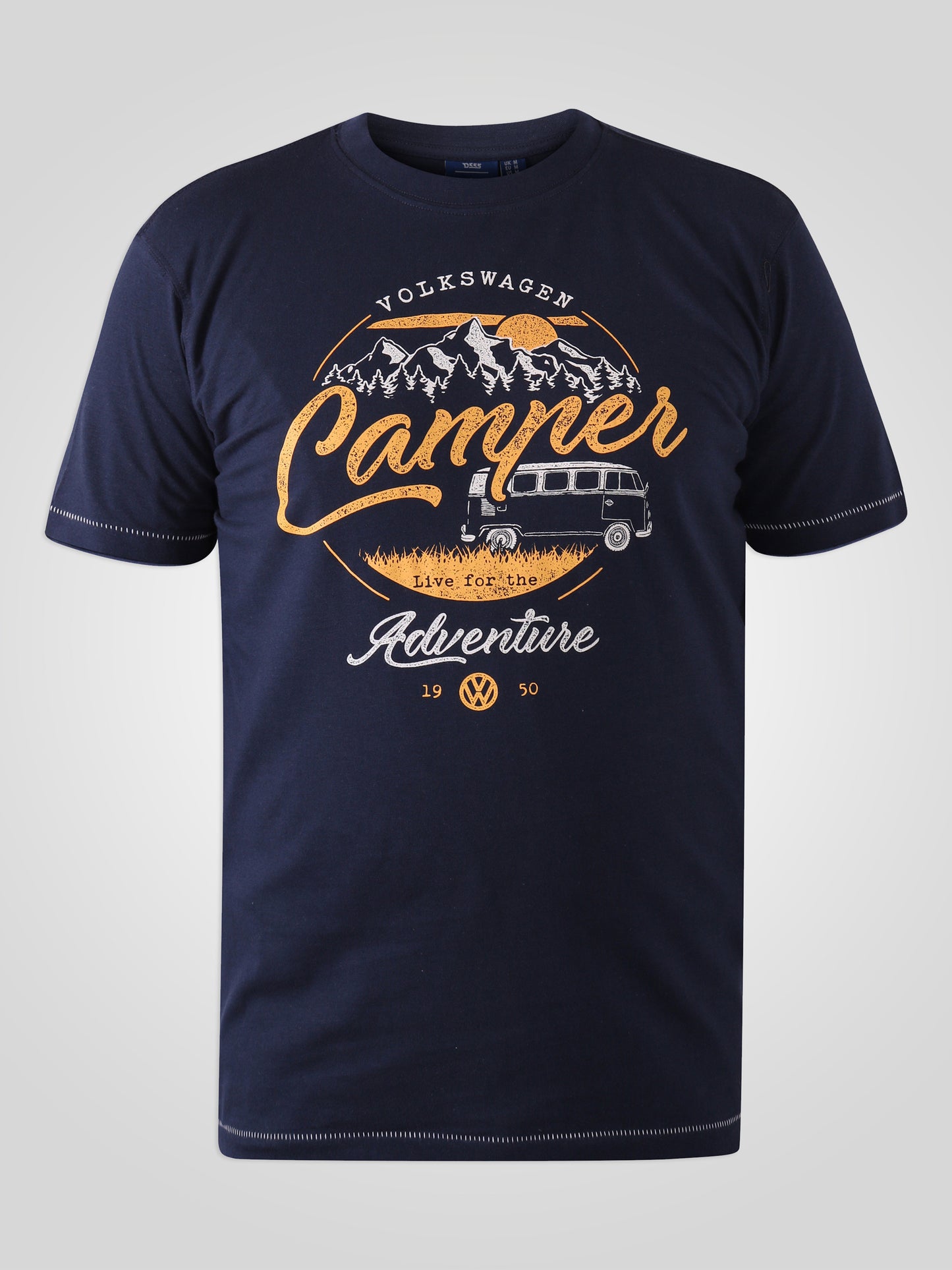 HORNSEY -D555 Navy Blue Official Licensed VW Camper Printed T-Shirt