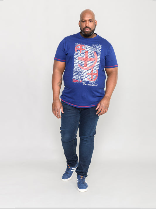 GOAL -D555 Royal Blue Coming Home England Football Printed T-Shirt