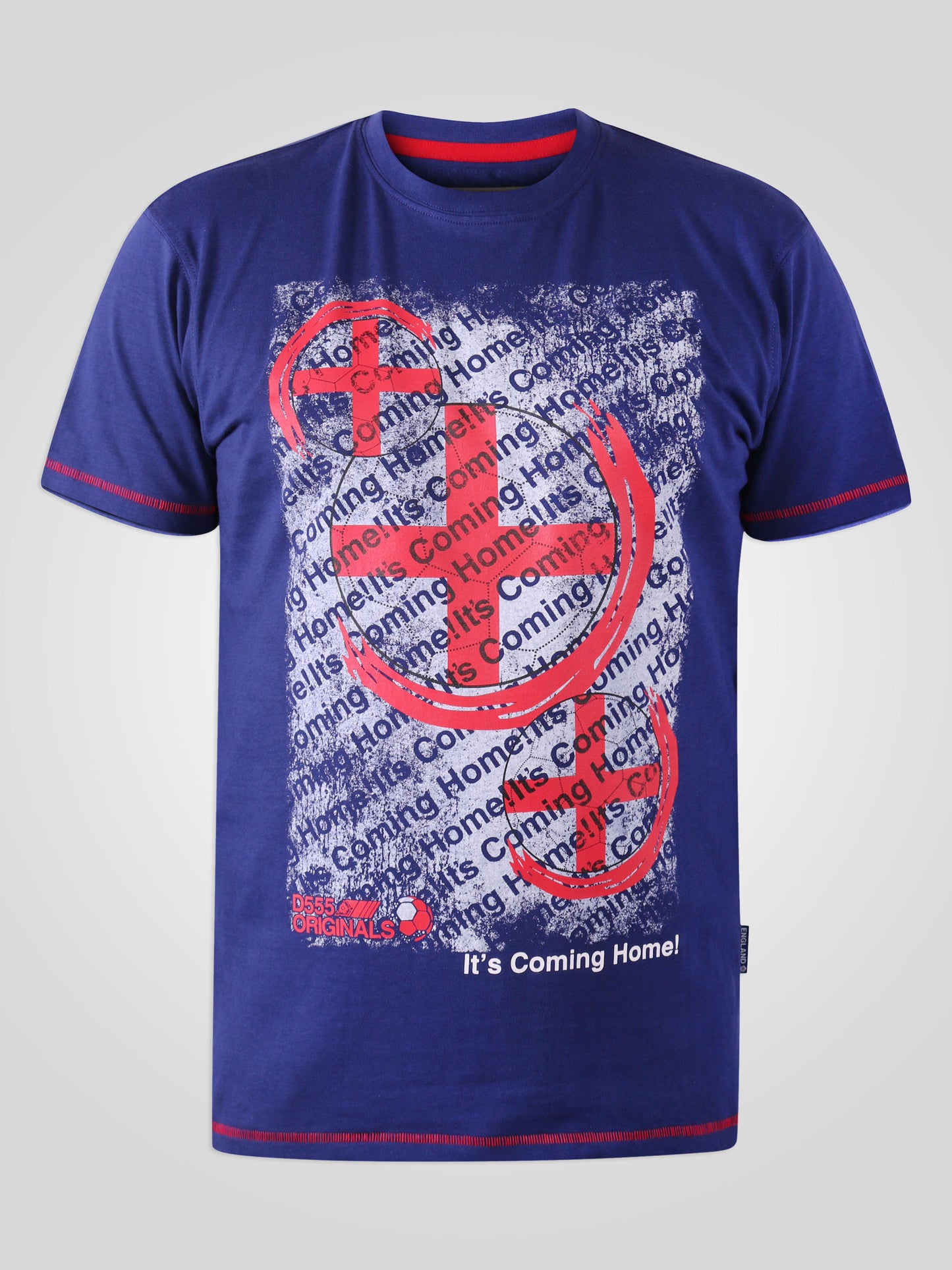 GOAL -D555 Royal Blue Coming Home England Football Printed T-Shirt