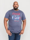 BOTTLES -D555 Denim Blue Marl Official Licensed Coca-Cola Bottle Printed T-Shirt