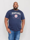STAPLEFORD -D555 Navy Blue Marl Official Licensed Harvard Printed T-Shirt