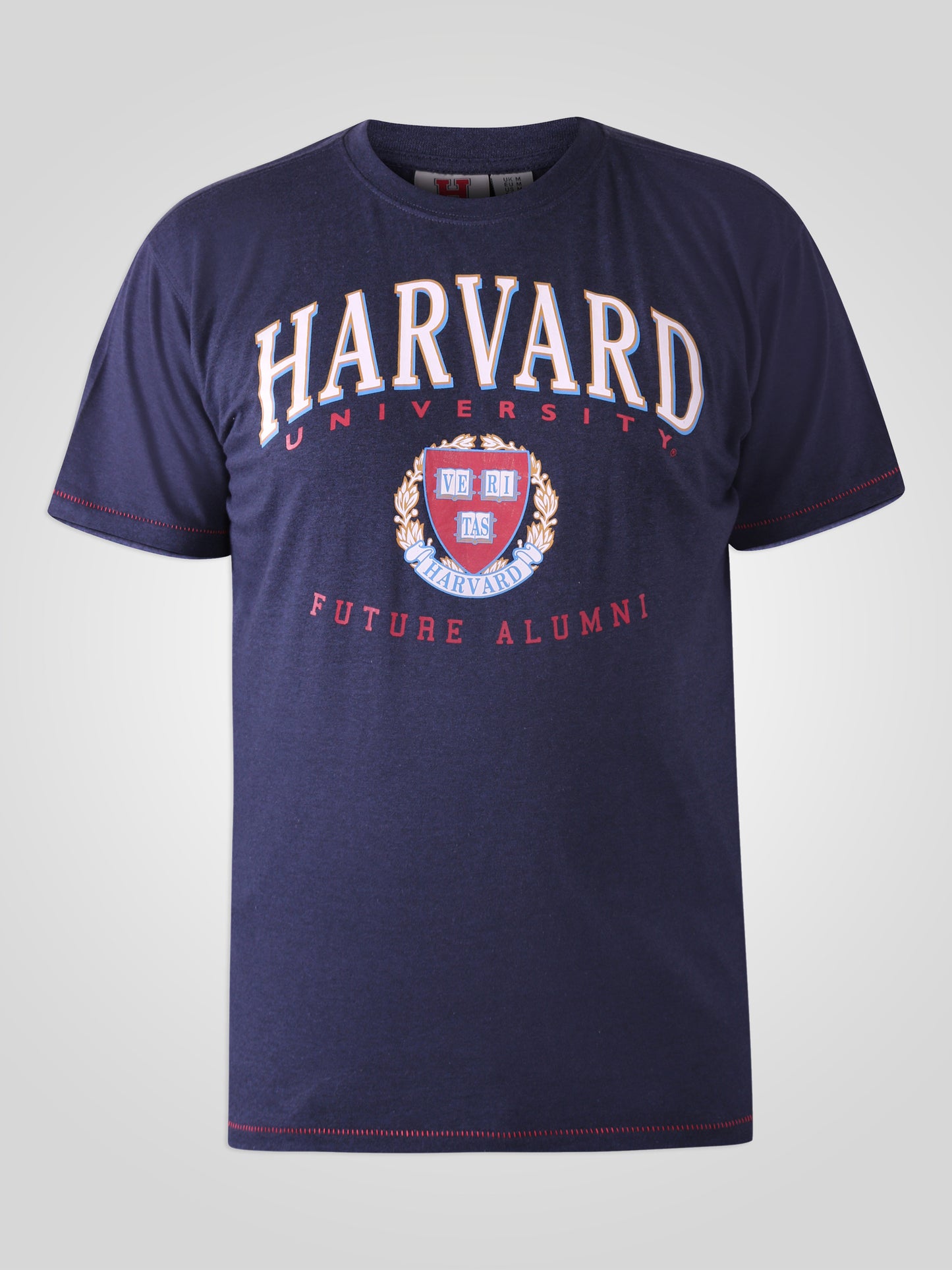 STAPLEFORD -D555 Navy Blue Marl Official Licensed Harvard Printed T-Shirt