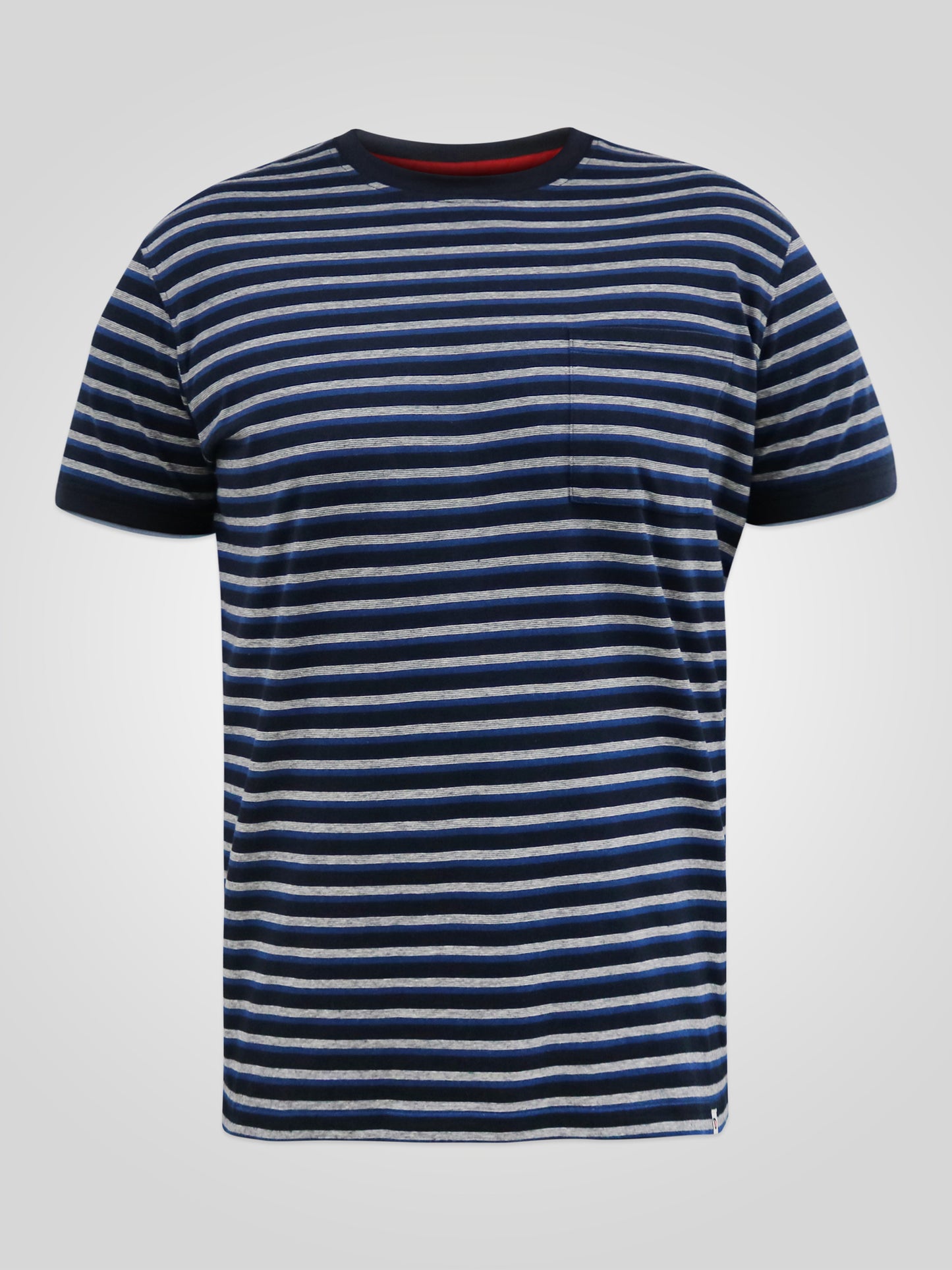 BEAMONT -D555 Navy Blue Stripe Jacquard Stripe T-Shirt
