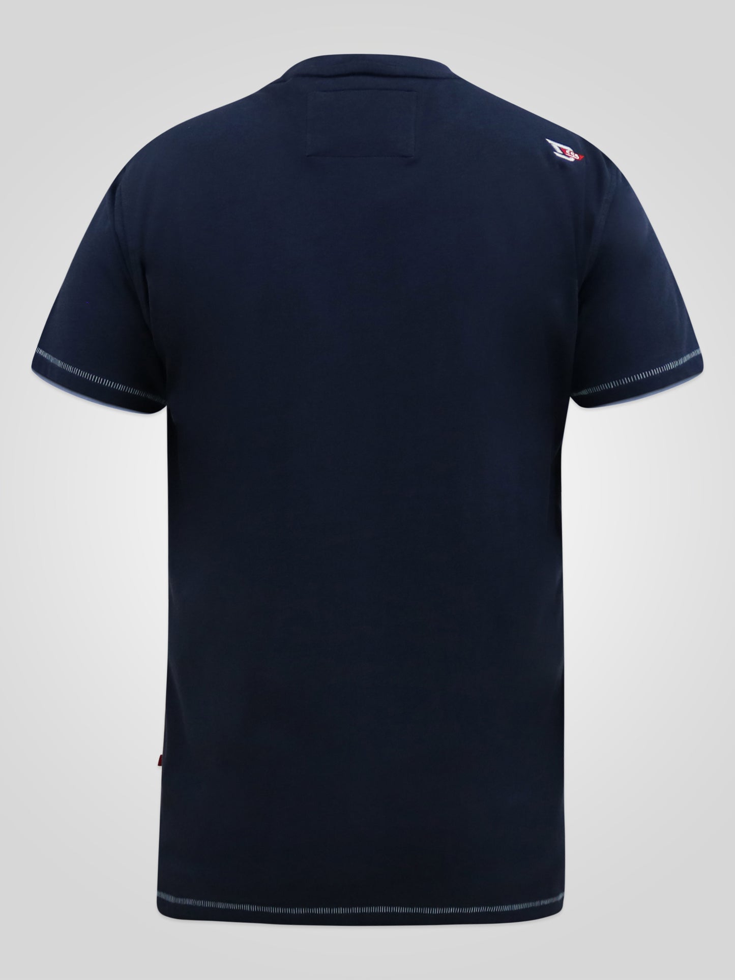 CRANSFORD -D555 Navy Blue Gradient Line Printed T-Shirt