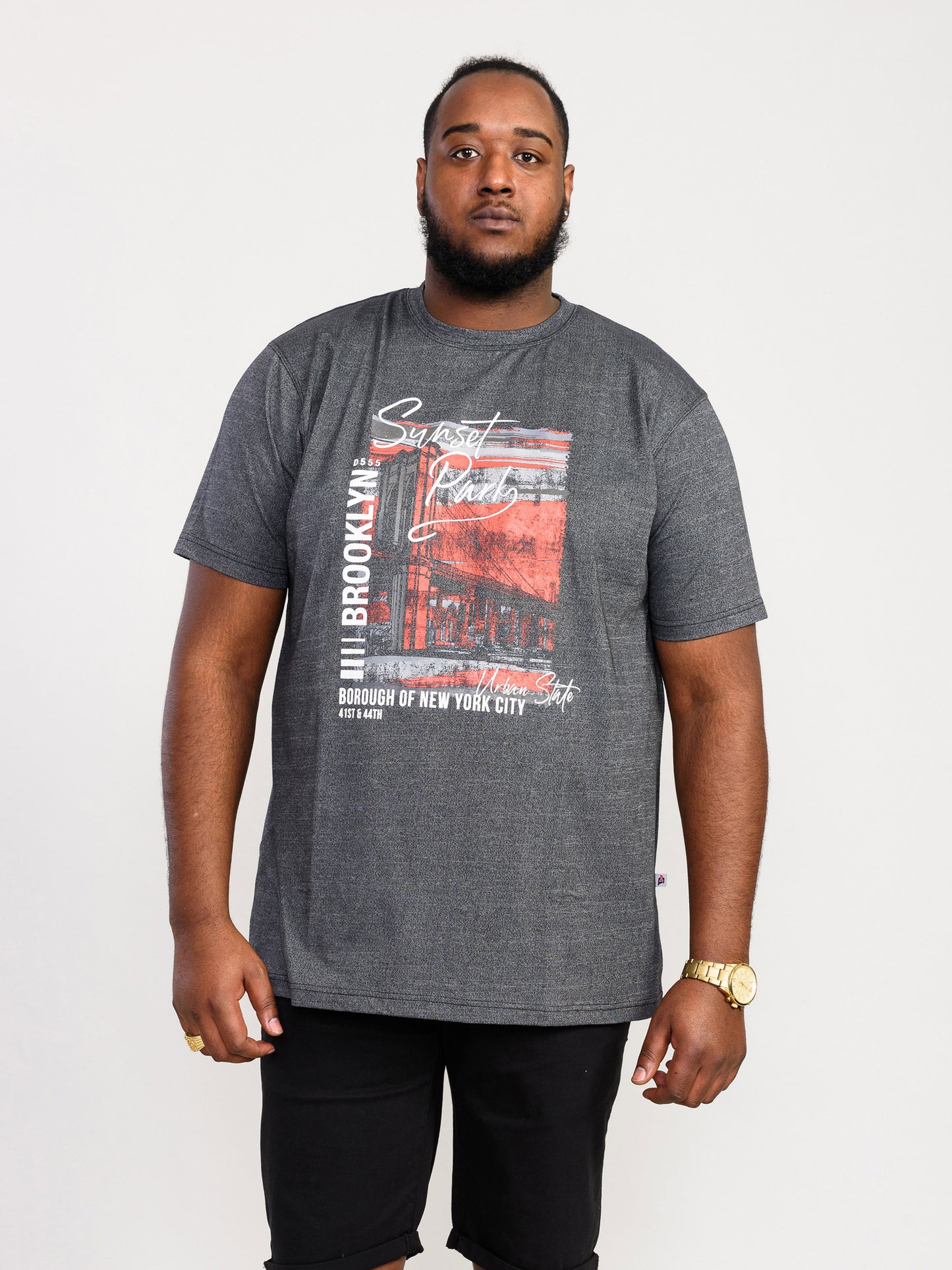 BRAMFIELD -D555 Black Twist Sunset Park Brooklyn Printed T-Shirt
