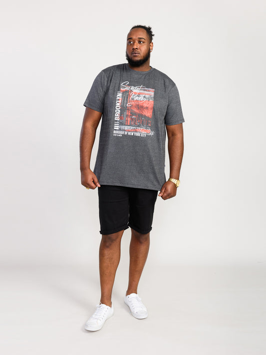 BRAMFIELD -D555 Black Twist Sunset Park Brooklyn Printed T-Shirt