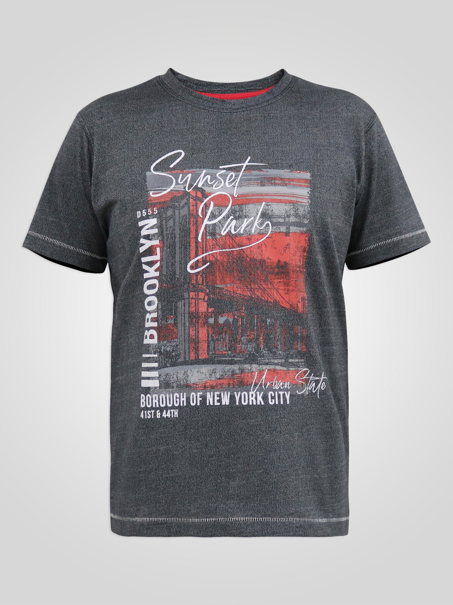 BRAMFIELD -D555 Black Twist Sunset Park Brooklyn Printed T-Shirt