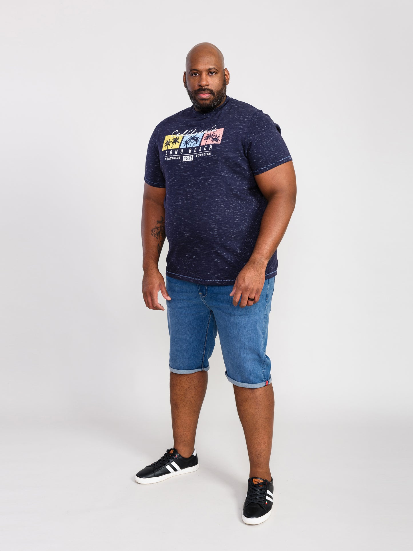 THORNDON -D555 Navy Reno California Long Beach Printed T-Shirt