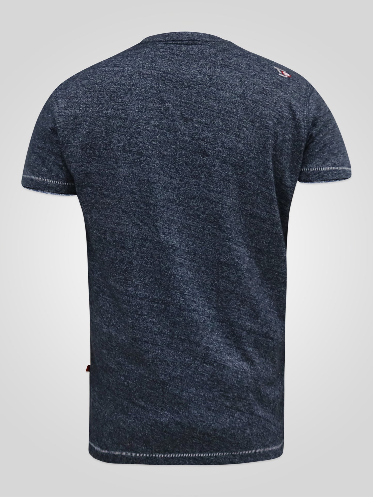 UPTON -D555 Navy Blue Twist Hawaii Leaf Printed T-Shirt