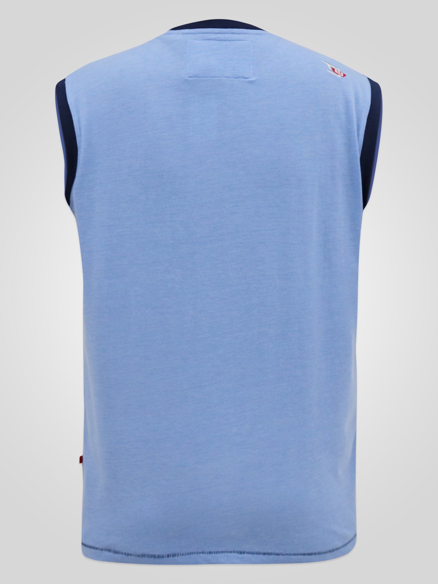 BRETTON -D555 Blue Marl Surf Board Printed Sleeveless T-Shirt