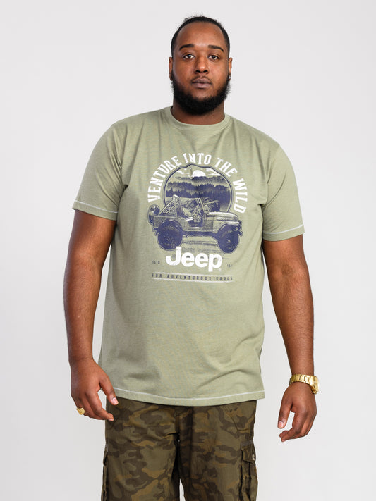 HIBBERT -D555 Khaki Green Official Licensed Jeep Printed T-Shirt