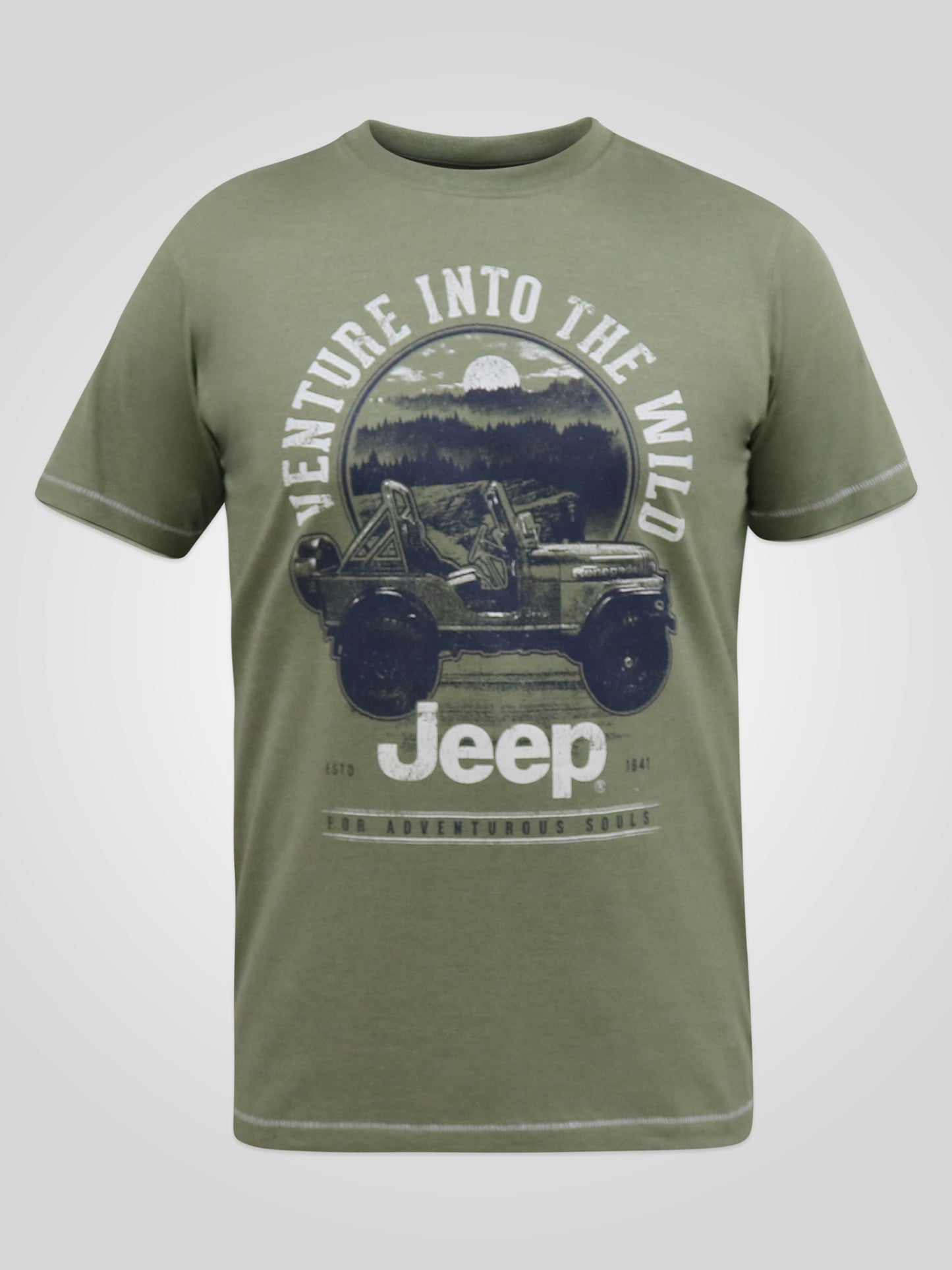 HIBBERT -D555 Khaki Green Official Licensed Jeep Printed T-Shirt