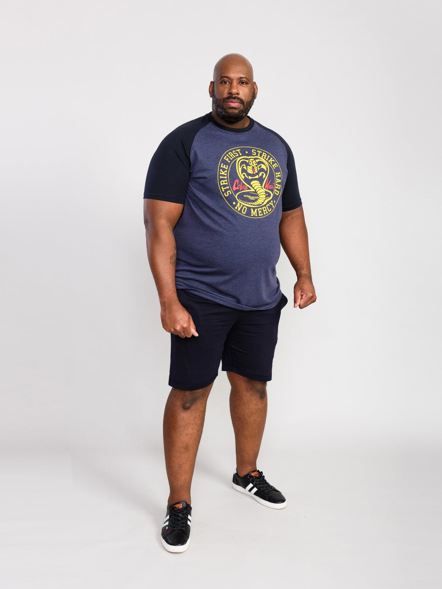 STEEPLE -D555 Denim Marl/Navy Blue Official Licensed Cobra Kai Printed T-Shirt