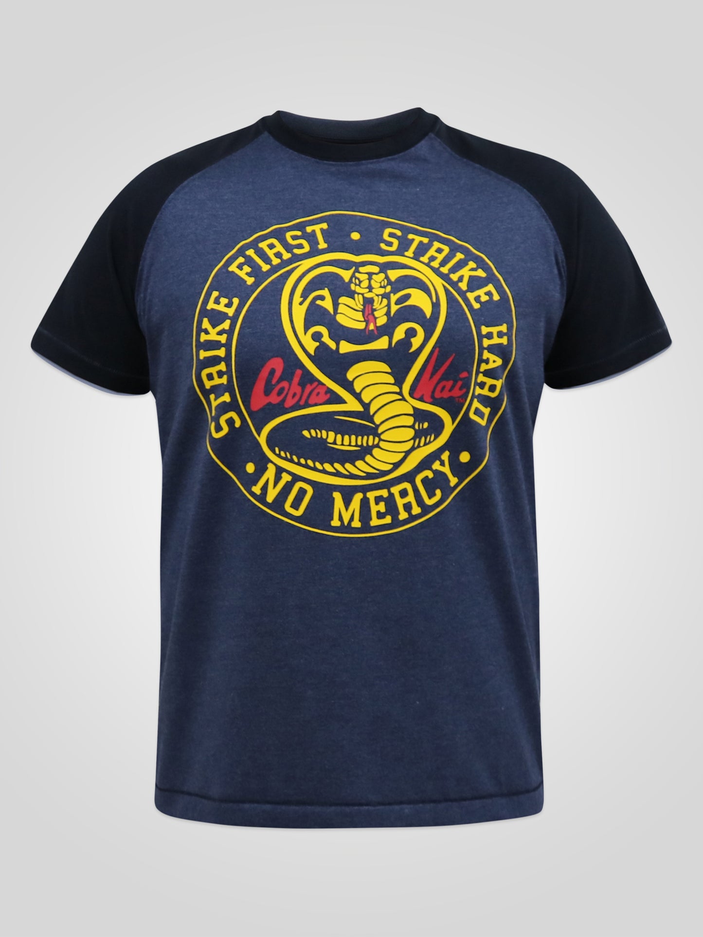 STEEPLE -D555 Denim Marl/Navy Blue Official Licensed Cobra Kai Printed T-Shirt