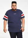 HITCHIN -D555 Navy Blue San Francisco Chest Embroidery Crew Neck T-Shirt