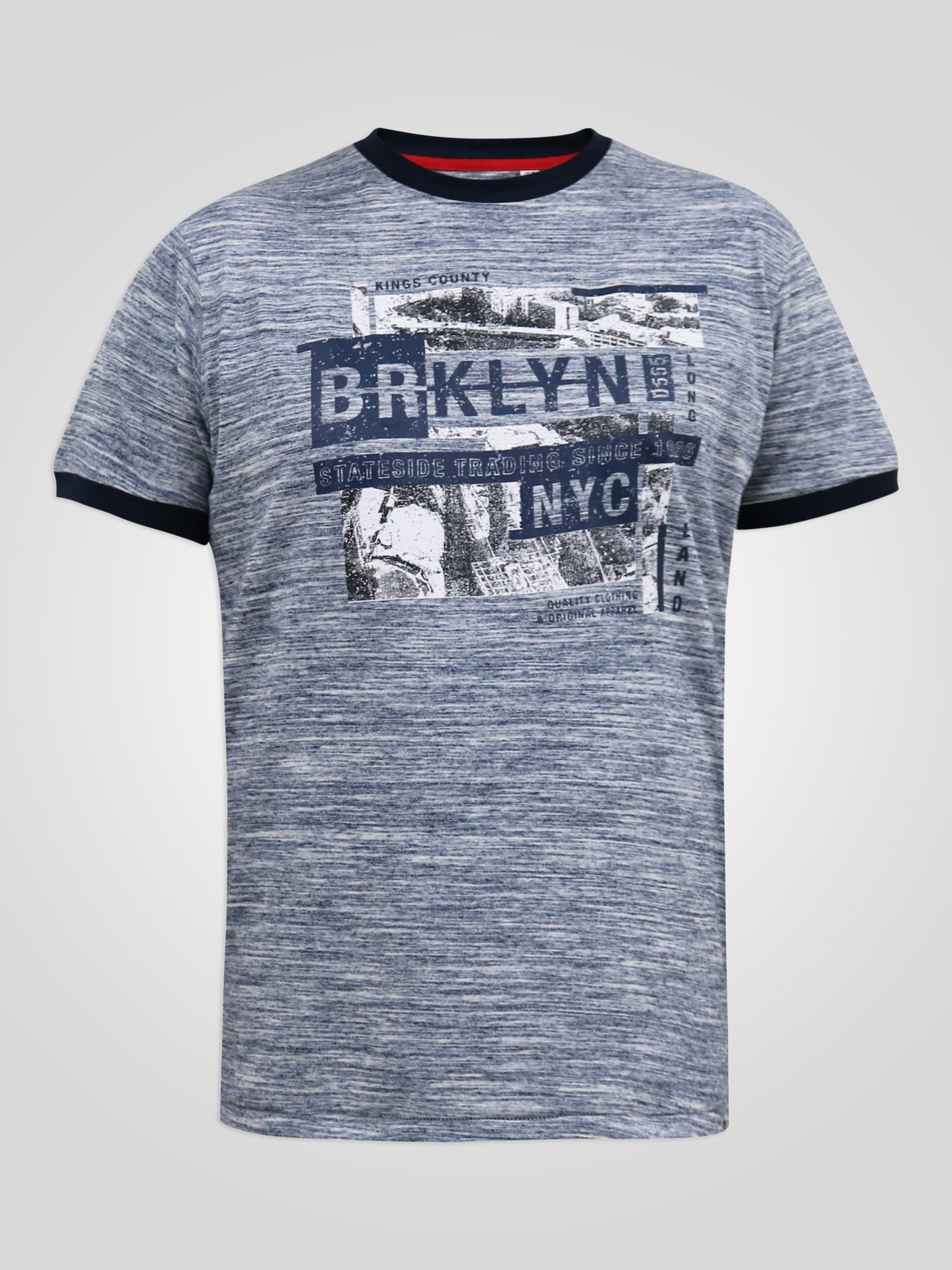 STANDFORD -D555 Blue Reno Brooklyn Print Chest T-Shirt