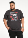 JACKSON -D555 Washed Black Couture Skull Printed T-Shirt