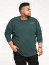LINCOLN -D555 Green L/S Front and Back Printed T-Shirt