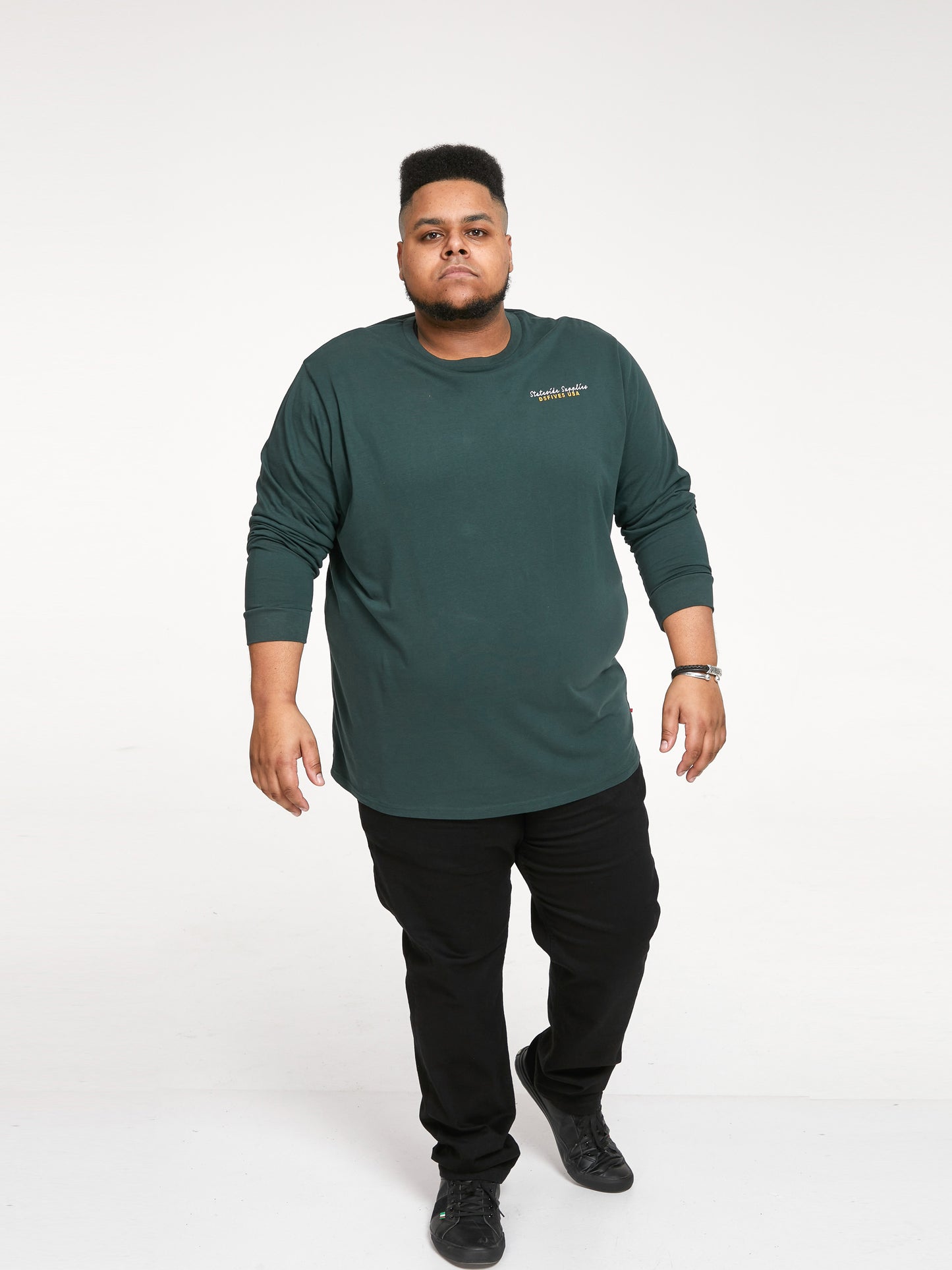 LINCOLN -D555 Green L/S Front and Back Printed T-Shirt