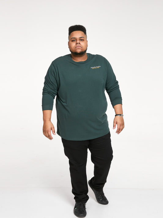 LINCOLN -D555 Green L/S Front and Back Printed T-Shirt