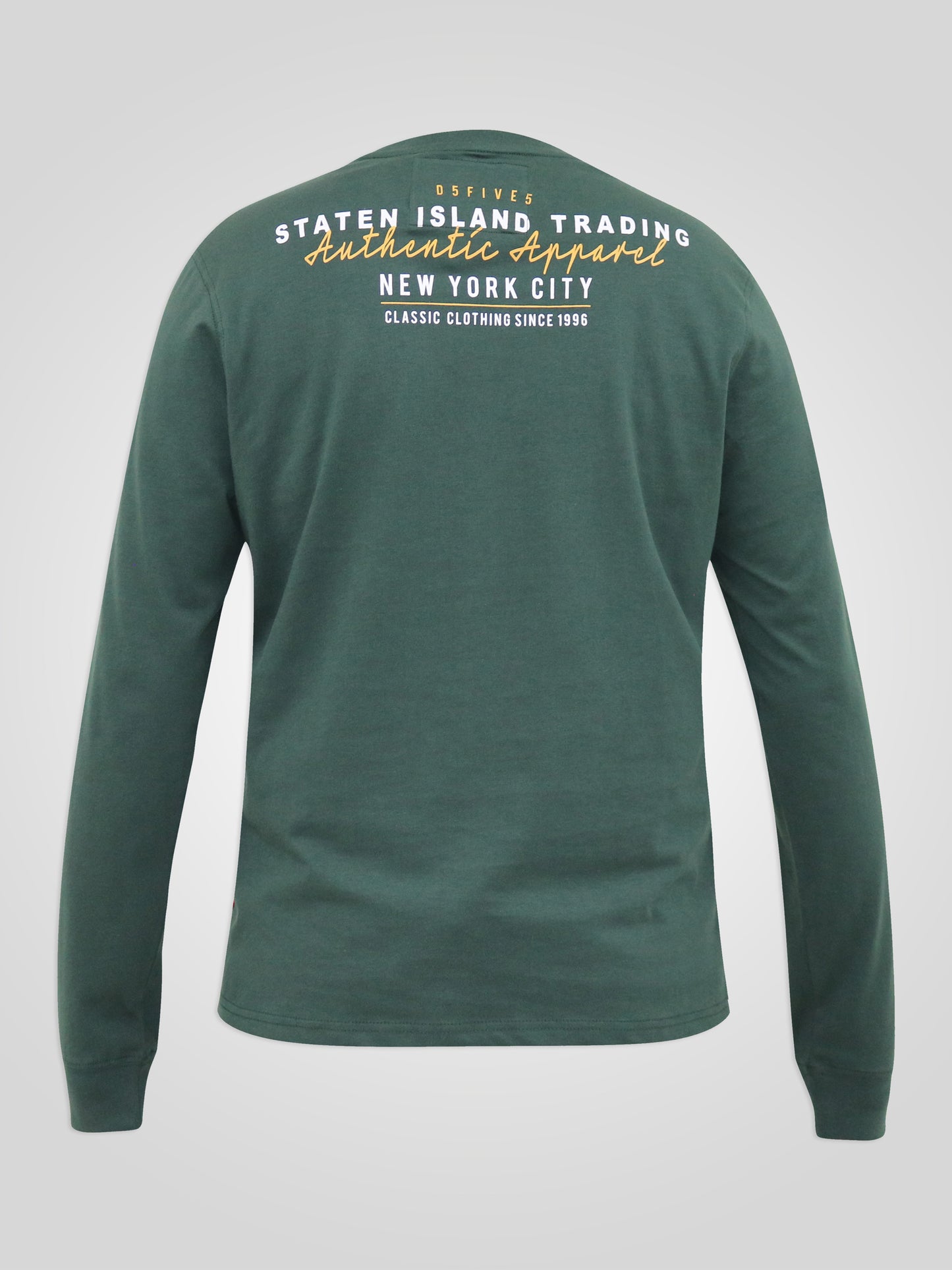 LINCOLN -D555 Green L/S Front and Back Printed T-Shirt